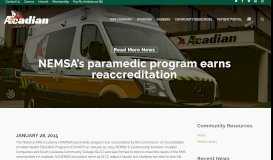 
							         NEMSA's paramedic program earns reaccreditation - Acadian ...								  
							    