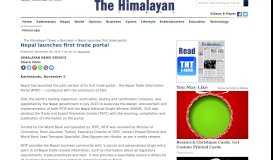 
							         Nepal launches first trade portal - The Himalayan Times								  
							    