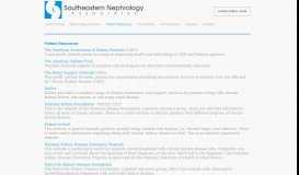 
							         Nephrology Patient Resources | Southeastern Nephroogy								  
							    