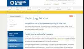 
							         Nephrology Services | University Health System								  
							    