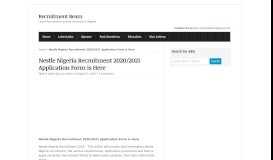 
							         Nestle Nigeria Recruitment 2019/2020 - Apply for Nestle Jobs Online ...								  
							    