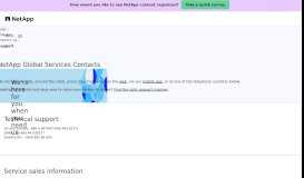 
							         NetApp Global Services Contacts – Support Number | NetApp								  
							    