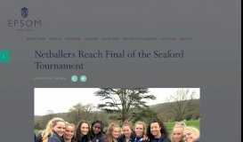 
							         Netballers Reach Final of the Seaford Tournament - Epsom College								  
							    