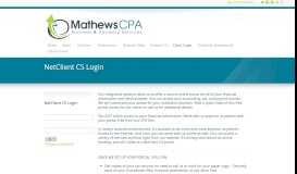 
							         NetClient CS Login | Jeffrey B. Mathews, CPA, LLC								  
							    