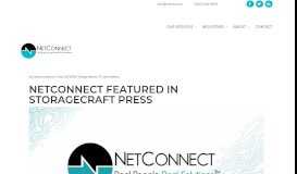 
							         NetConnect Featured in StorageCraft Press – NetConnect								  
							    