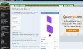 
							         Nether Portal (block) – Official Minecraft Wiki								  
							    