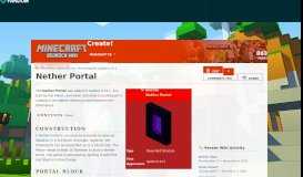 
							         Nether Portal | Minecraft Bedrock Wiki | FANDOM powered by Wikia								  
							    