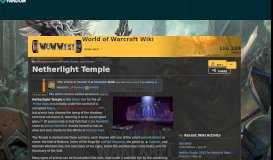 
							         Netherlight Temple | WoWWiki | FANDOM powered by Wikia								  
							    