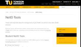 
							         NetID Tools | Towson University								  
							    