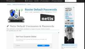 
							         Netis Default Usernames and Passwords (updated January ...								  
							    