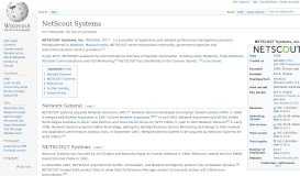 
							         NetScout Systems - Wikipedia								  
							    