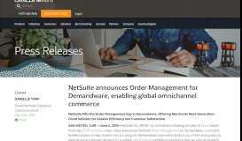 
							         NetSuite announces Order Management for Demandware, enabling ...								  
							    