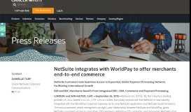 
							         NetSuite integrates with WorldPay to offer merchants end-to-end ...								  
							    