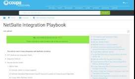 
							         NetSuite Integration Playbook - Coupa Success Portal								  
							    