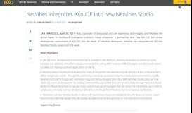 
							         Netvibes integrates eXo IDE into new Netvibes Studio | Intranet Portal								  
							    