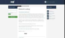 
							         Network Lookup - the aql Portal								  
							    