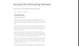 
							         Network Settings - Accubid Pro Estimating Software								  
							    