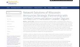 
							         Network Solutions of Wisconsin Announces Strategic Partnership with ...								  
							    