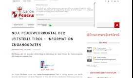 
							         NEU: Feuerwehrportal der Leitstelle Tirol – Information Zugangsdaten ...								  
							    