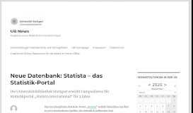 
							         Neue Datenbank: Statista – das Statistik-Portal – UB News								  
							    