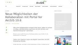 
							         Neue Möglichkeiten der Kollaboration mit Portal for ArcGIS 10.6								  
							    