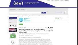 
							         Neuer Online-Service für Studierende ... - IDW-Online								  
							    