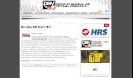 
							         Neues MLB-Portal - - DBV - Deutscher Baseball und Softball Verband								  
							    