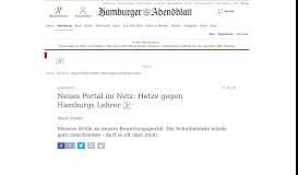 
							         Neues Portal im Netz: Hetze gegen Hamburgs Lehrer - Hamburg ...								  
							    