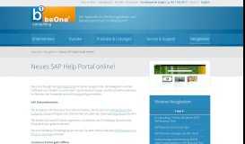 
							         Neues SAP Help Portal online! | beOne Consulting								  
							    