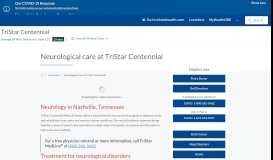 
							         Neurology | TriStar Centennial								  
							    