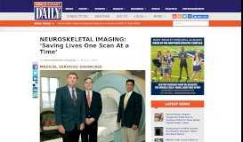 
							         NEUROSKELETAL IMAGING: 'Saving Lives One Scan At a Time' |								  
							    