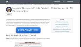 
							         Nevada Business Entity Search | Corporation | LLC | Partnerships |								  
							    