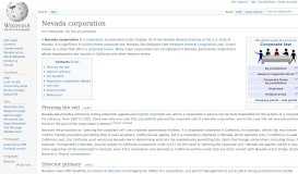 
							         Nevada corporation - Wikipedia								  
							    