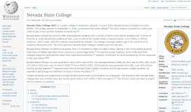 
							         Nevada State College - Wikipedia								  
							    