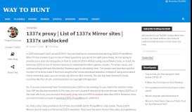 
							         [* New] 1337x proxy | List of 1337x Mirror sites (1337x unblocked)								  
							    