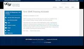 
							         New APeX Training Available | it.ucsf.edu								  
							    