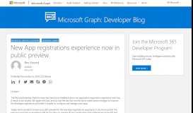 
							         New App registrations experience now in public preview - Microsoft ...								  
							    