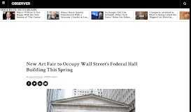 
							         New Art Fair to Occupy Wall Street's Federal Hall Building | Observer								  
							    