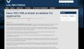 
							         New ASVAB pretest available for applicants > U.S. Air Force ...								  
							    