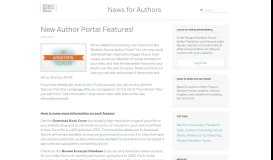 
							         New Author Portal Features! | News for Authors								  
							    