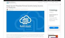 
							         New Azure Preview Portal Grants Early Access To Features | Build Azure								  
							    