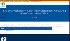 
							         New Britain's Dr. Robert Dudley Receives Childhood Immunization ...								  
							    