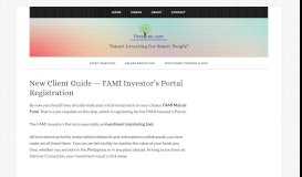 
							         New Client Guide — FAMI Investor's Portal Registration — PeraTree ...								  
							    