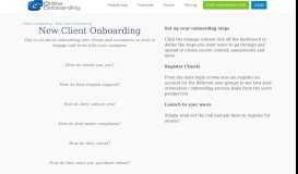 
							         New Client Onboarding System: Onboard New Clients								  
							    