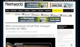 
							         New cloud-based virtual fleet manager launches for SMEs - Fleet World								  
							    