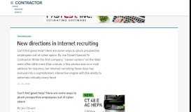 
							         New directions in Internet recruiting | CONTRACTOR								  
							    