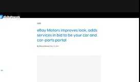 
							         New eBay Motors Home Page and Buyer Services Beef Up the ...								  
							    