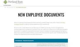 
							         New Employee Documents - Portland State University								  
							    