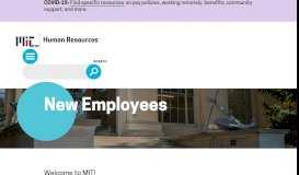 
							         New Employees | Human Resources at MIT								  
							    