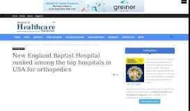 
							         New England Baptist Hospital ranked among the top hospitals in USA ...								  
							    
